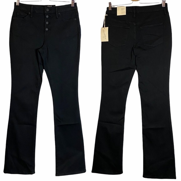 Universal Threads Skinny Slim Bootcut Black High Rise Button Fly Jeans 6 - Picture 2 of 10